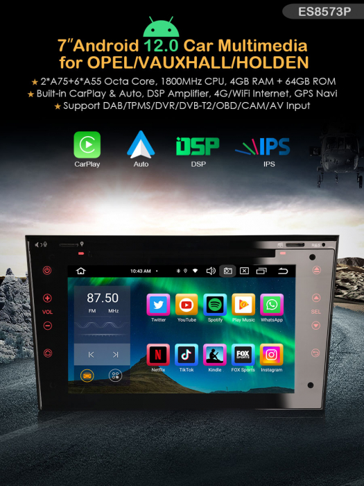 Navigatie auto, Pachet dedicat Opel Antara Zafira Vectra Signum, 7 Inch, Android 12 [9]