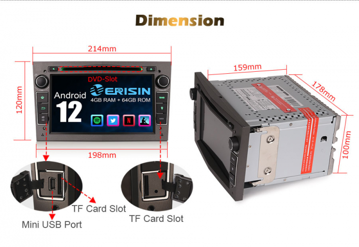 Navigatie auto, Pachet dedicat Opel Astra Combo Signum Corsa, Android 13 [20]