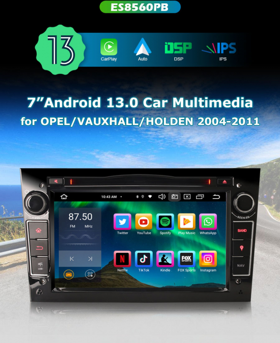 Navigatie auto, Pachet dedicat Opel Zafira Vivaro Antara Vectra, Android 13 [9]