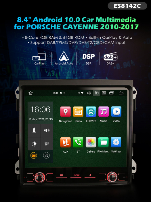 Navigatie auto, Pachet dedicat PORSCHE CAYENNE 2010-2017, 8.4 Inch, Octa Core [11]