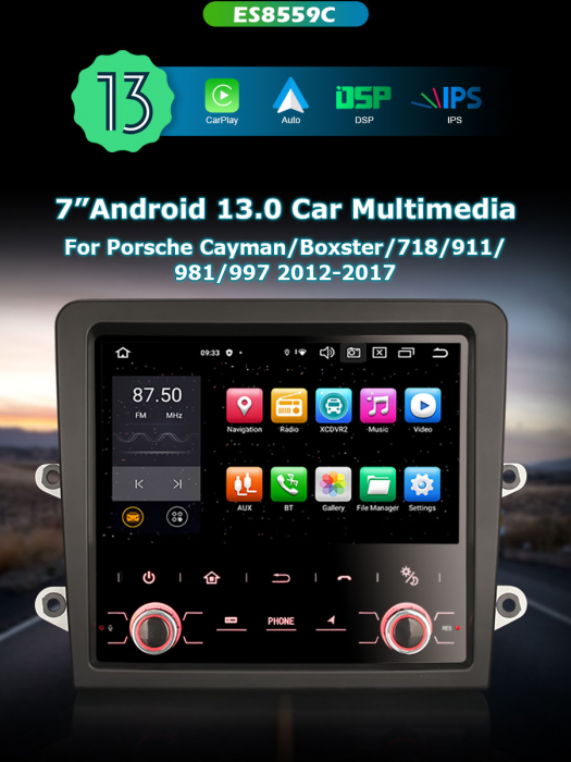 Navigatie auto, Pachet dedicat Porsche Cayman/Boxster/718/911/981/997, Android 13 [10]