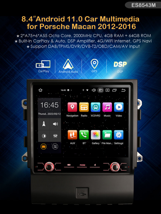 Navigatie auto, Pachet dedicat Porsche Macan 2012-2016, Android 13, 8.4 inch, Octa Core [9]
