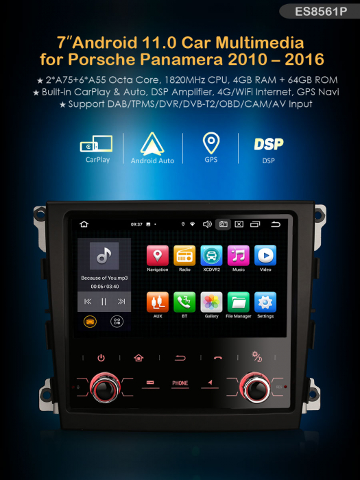 Navigatie auto, Pachet dedicat Porsche Panamera, Android 13 [9]