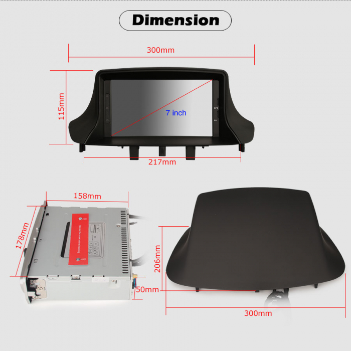 Navigatie auto, Pachet dedicat Renault Fluence Megane Ⅲ, 7 inch,Octa Core, Android 11 [23]