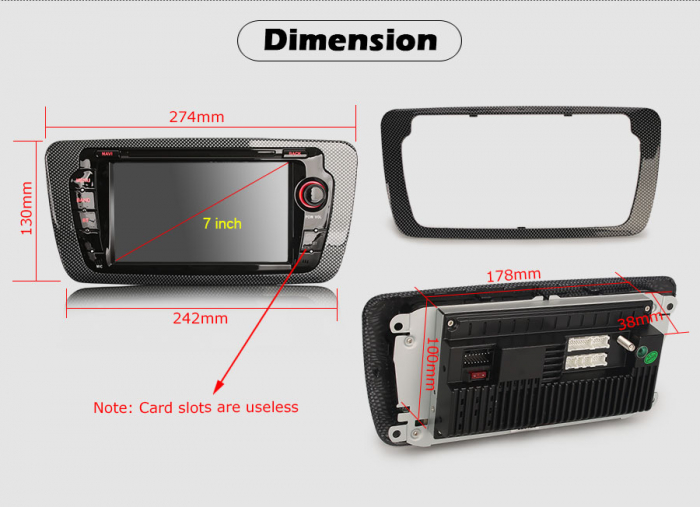 Navigatie auto, Pachet dedicat SEAT IBIZA,7 inch, Android 10.0. [11]