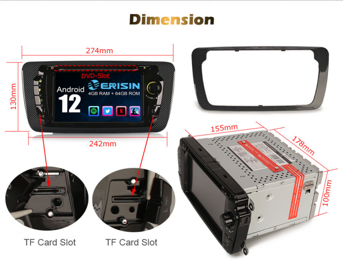 Navigatie auto, Pachet dedicat SEAT IBIZA, Android 13 [19]