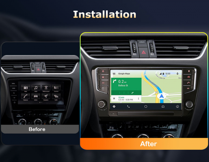 Navigatie auto, Pachet dedicat Skoda Octavia MK III , 9 Inch, Android 13 [10]
