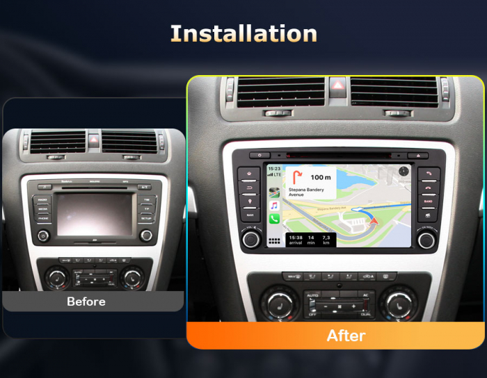 Navigatie auto, Pachet dedicat Skoda Octavia Rapid Roomster Superb Yeti , 8 Inch, Android 13 [11]