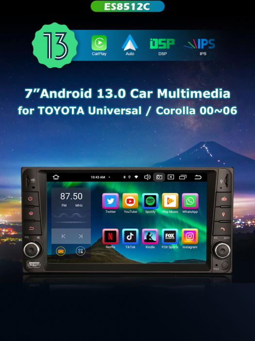Navigatie auto, Pachet dedicat Toyota Corolla RAV4 Terios, 7 inch, Android 13 [9]