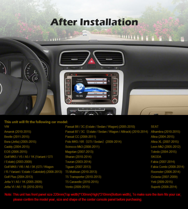 Navigatie auto, Pachet dedicat VW EOS Golf 5/6 Polo Passat Tiguan T5 Multivan Seat [9]