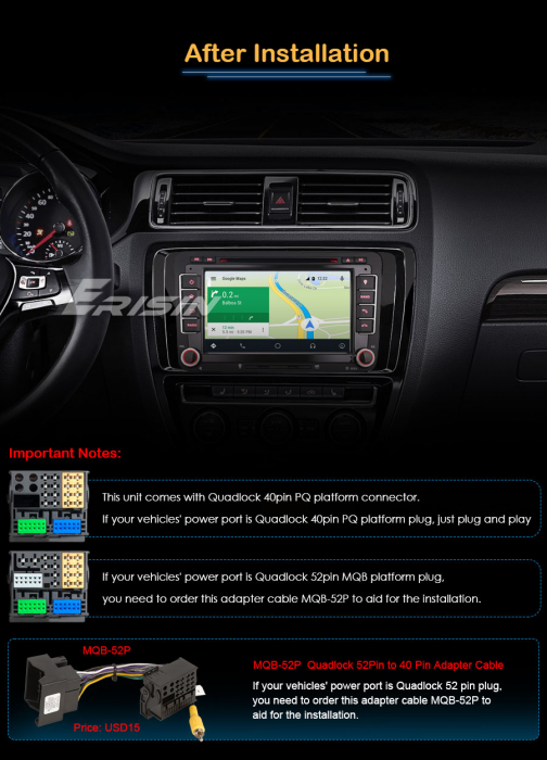 Navigatie auto, Pachet dedicat VW Golf Passat Tiguan Polo Eos Seat Skoda, Android 13 [11]