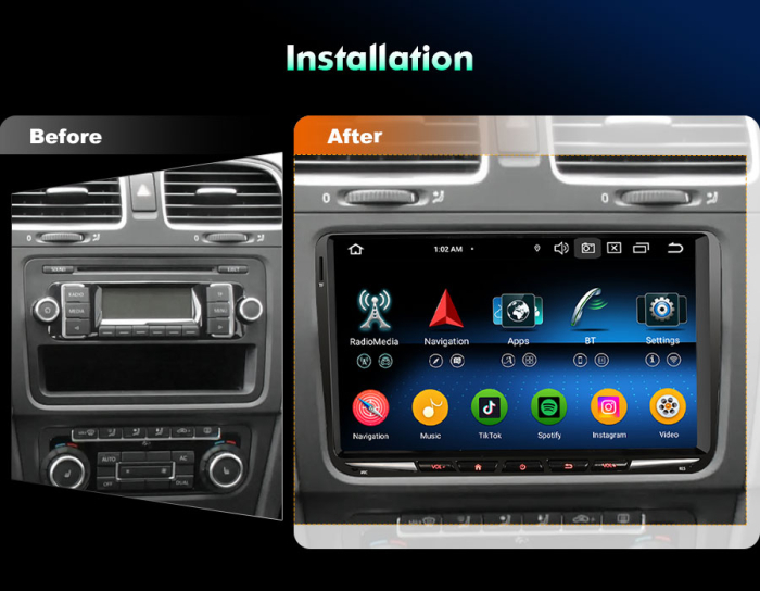 Navigatie auto, Pachet dedicat VW Golf Plus Jetta V Bora EOS Seat Alhambra Skoda Superb, Android 14 [14]