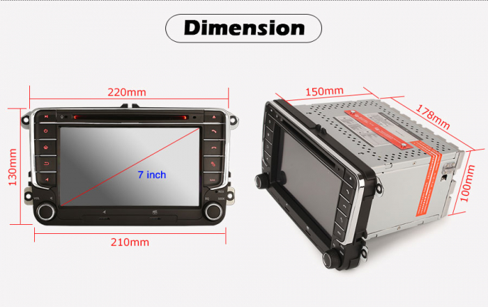 Navigatie auto, Pachet dedicat VW Skoda Seat,7 inch, Android 10 [18]
