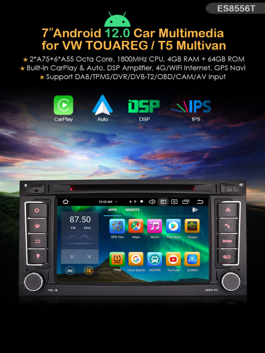 Navigatie auto, Pachet dedicat VW TOUAREG T5 Multivan, Android 13 [9]