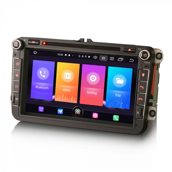 Navigatie auto, Pachet dedicat VW EOS Golf 5/6 Polo Passat Tiguan T5 Multivan Seat, 8 inch, Android 10 [2]