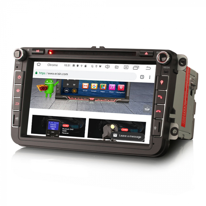 Navigatie auto, Pachet dedicat VW EOS Golf 5/6 Polo Passat Tiguan T5 Multivan Seat, 8 inch, Android 10 [3]