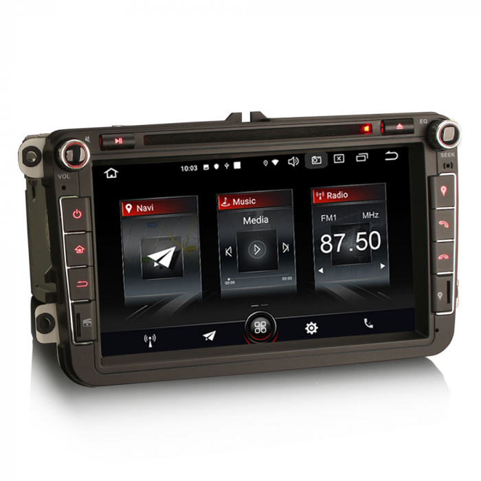 Navigatie auto, Pachet dedicat VW EOS Golf 5/6 Polo Passat Tiguan T5 Multivan Seat, 8 inch, Android 10 [4]