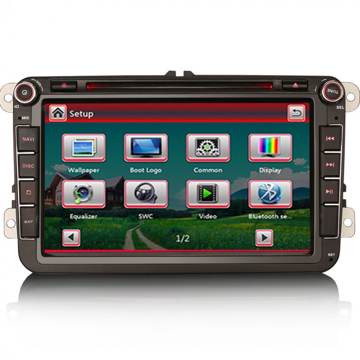 Navigatie auto, Pachet dedicat VW Golf 5/6 Bora Passat Polo Tiguan Caddy Jetta Skoda Seat Leon, 8 Inch [8]