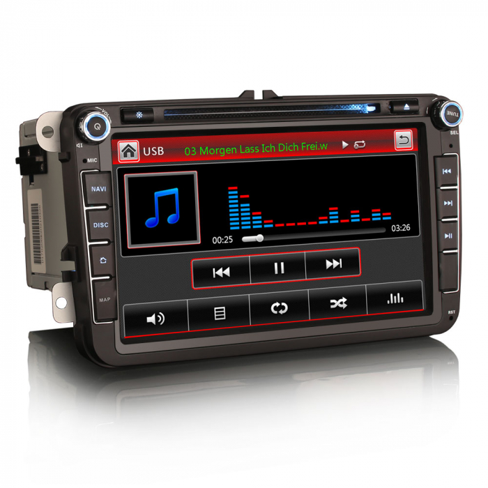 Navigatie auto, Pachet dedicat VW Golf 5/6 Bora Passat Polo Tiguan Caddy Jetta Skoda Seat Leon, 8 Inch [9]