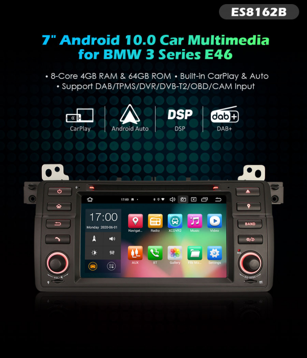 Navigatie auto, Pachet dedicat BMW E46, 7 Inch, Octa Core [11]