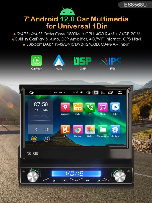 Navigatie auto universala 1DIN, 7 inch, Android 13 [10]