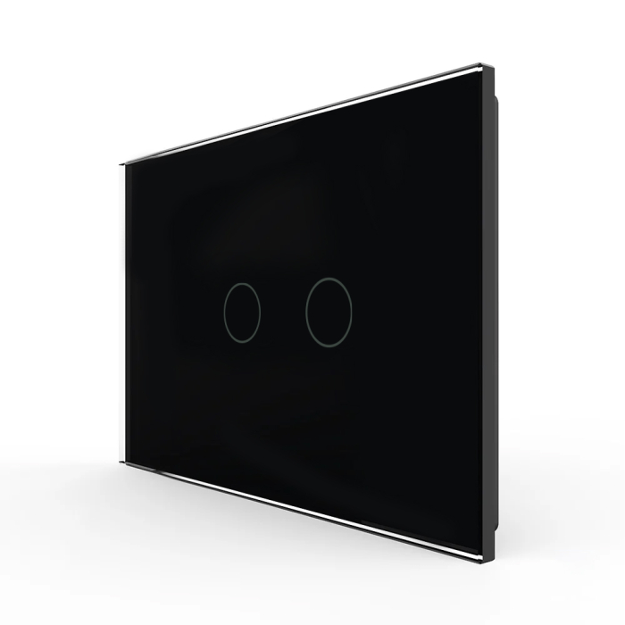 Panou intrerupator dublu cu touch Livolo din sticla, standard Italian 3M - LIVOLO [2]