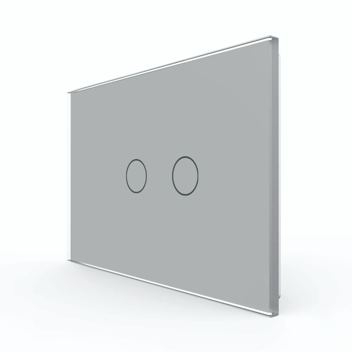 Panou intrerupator dublu cu touch Livolo din sticla, standard Italian 3M - LIVOLO [3]