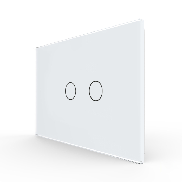 Panou intrerupator dublu cu touch Livolo din sticla, standard Italian 3M - LIVOLO [1]