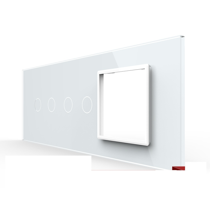 Panou Intrerupator Dublu + Dublu cu Priza LIVOLO din Sticla, Standard Italian – 6/7M [3]