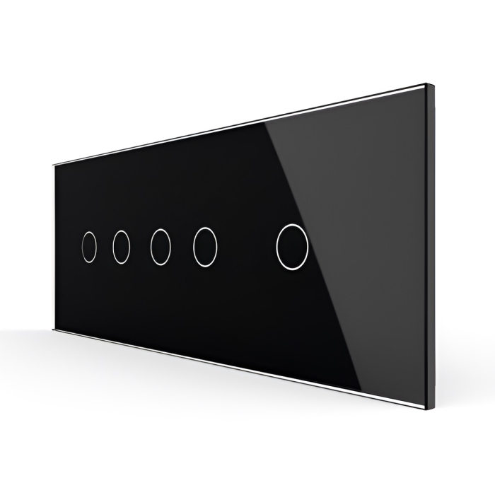 Panou Intrerupator Dublu + Dublu + Simplu cu Touch LIVOLO din Sticla, Standard Italian – 6/7M [4]