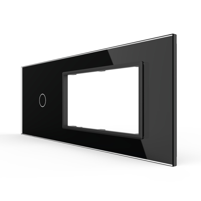Panou Intrerupator Simplu cu 2 Prize LIVOLO din Sticla, Standard Italian – 6/7M [2]