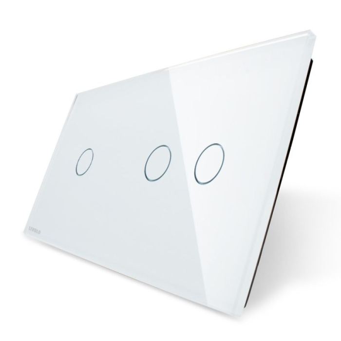 Panou intrerupator simplu+dublu cu touch Livolo din sticla [1]
