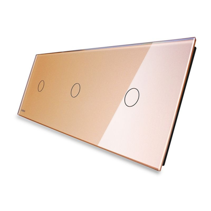 Panou intrerupator simplu + simplu + simplu din sticla cu touch [2]
