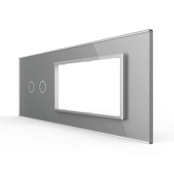 Panou pentru intrerupator dublu + rama dubla pentru doza 6/7M [4]