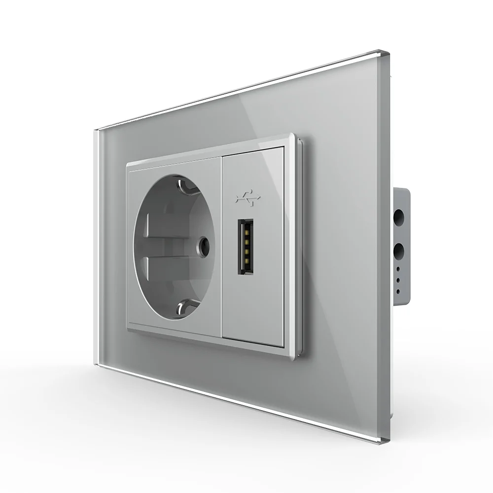 Priza simpla 3M + USB Livolo standard italian [3]
