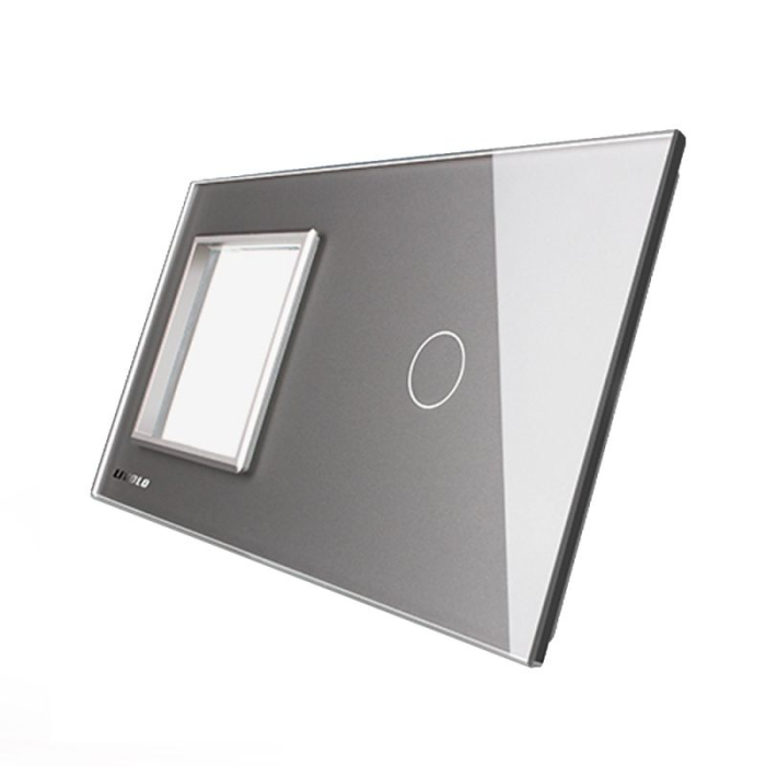 Ramă Priză simplă + panou intrerupător simplu din sticla cu touch [4]
