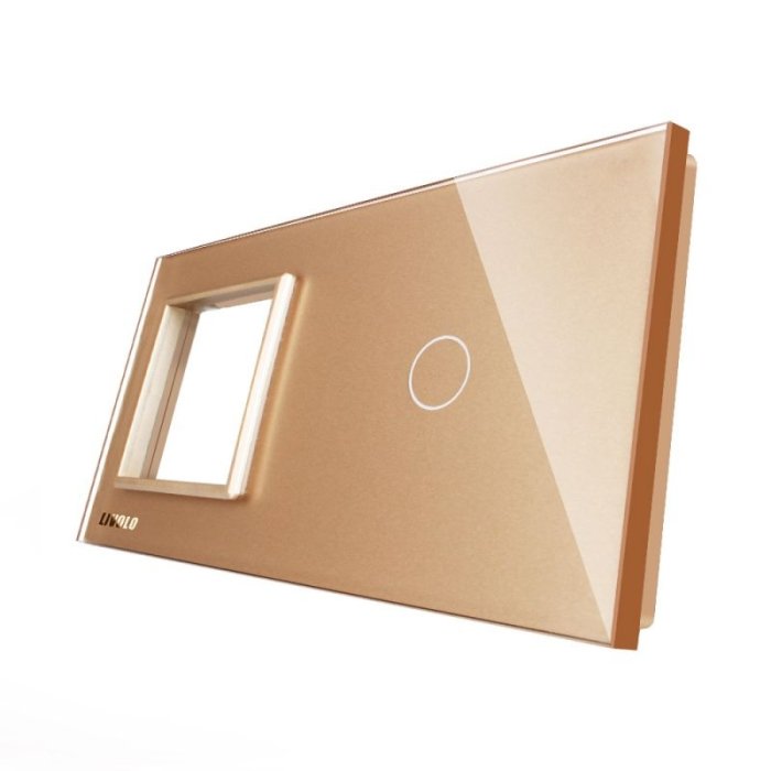 Ramă Priză simplă + panou intrerupător simplu din sticla cu touch [2]