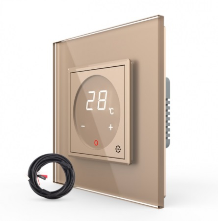 Termostat cu fir pentru incalzire in pardoseala, afisaj electronic, cu touch-screen, Livolo [3]
