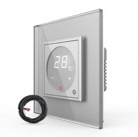Termostat cu fir pentru incalzire in pardoseala, afisaj electronic, cu touch-screen, Livolo [4]