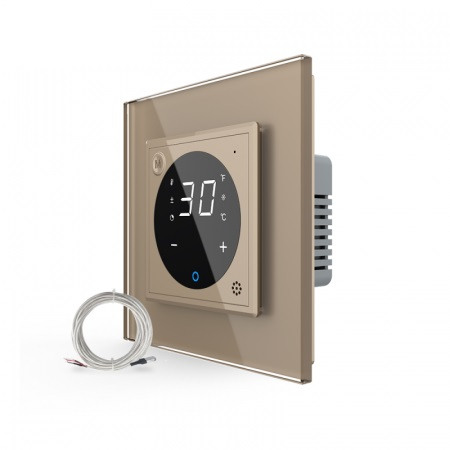 Termostat cu fir pentru incalzire in pardoseala, afisaj electronic, Generatie Noua EC, cu touch-screen, cu rama de sticla [4]