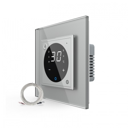 Termostat cu fir pentru incalzire in pardoseala, afisaj electronic, Generatie Noua EC, cu touch-screen, cu rama de sticla [2]
