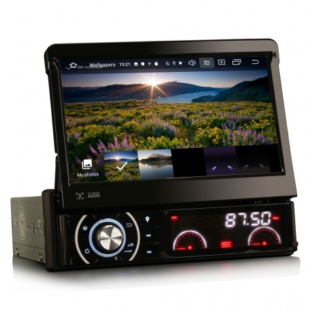 Navigatie auto / Multimedia player auto 1DIN, ecran retractabil, Android 10.0, Quad-Core. [1]