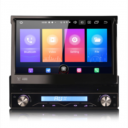 Navigatie auto / Multimedia player auto 1DIN, ecran retractabil, Android 12 [7]