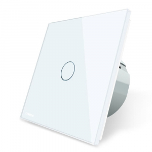 Intrerupator simplu cu touch Livolo din sticla, conectivitate prin protocol ZigBee