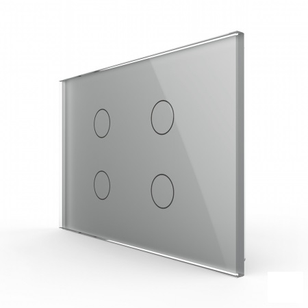Intrerupator cvadruplu cap scara / cruce cu touch Livolo din sticla, modular, standard Italian [2]