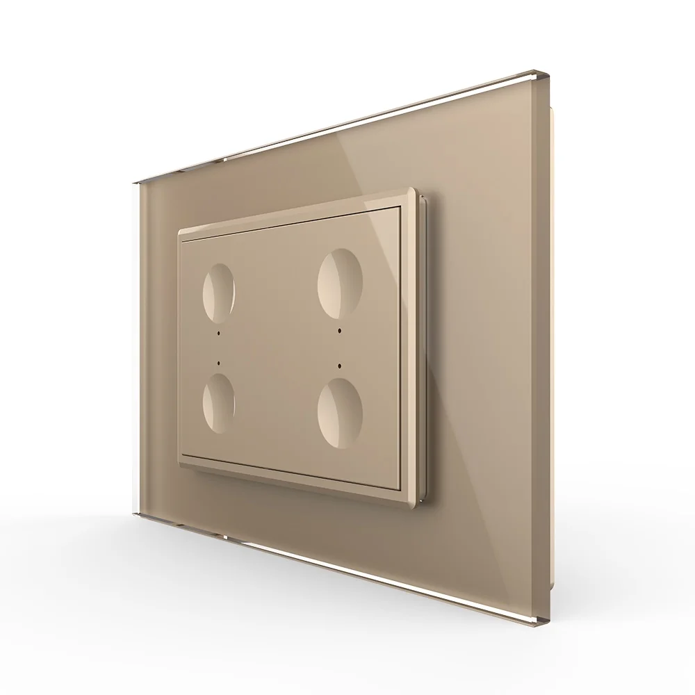 Intrerupatoare - Intrerupator cvadruplu cu touch Livolo cu rama din sticla, standard Italian 3m – Serie noua