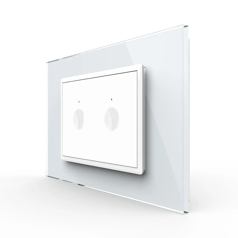 Serie Noua - Intrerupator dublu cu touch Livolo cu rama din sticla, standard Italian 3m – Serie noua