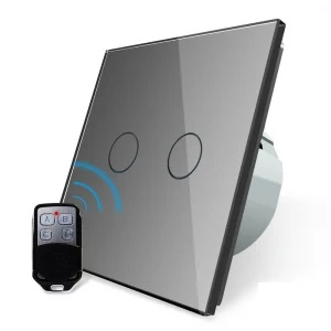 Intrerupatoare - Intrerupator dublu cu touch Livolo, Wireless, Telecomanda inclusa