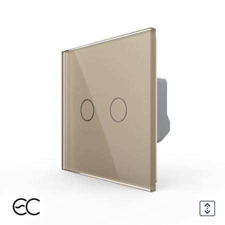 Intrerupator dublu draperie protocol Zigbee EC tactil Generatie Noua, cu panou sticla [3]