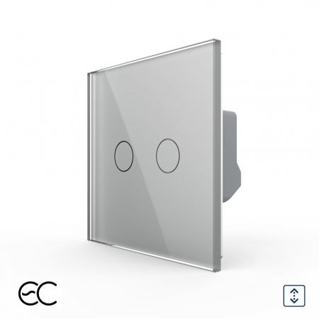 Intrerupator dublu draperie protocol Zigbee EC tactil Generatie Noua, cu panou sticla [2]